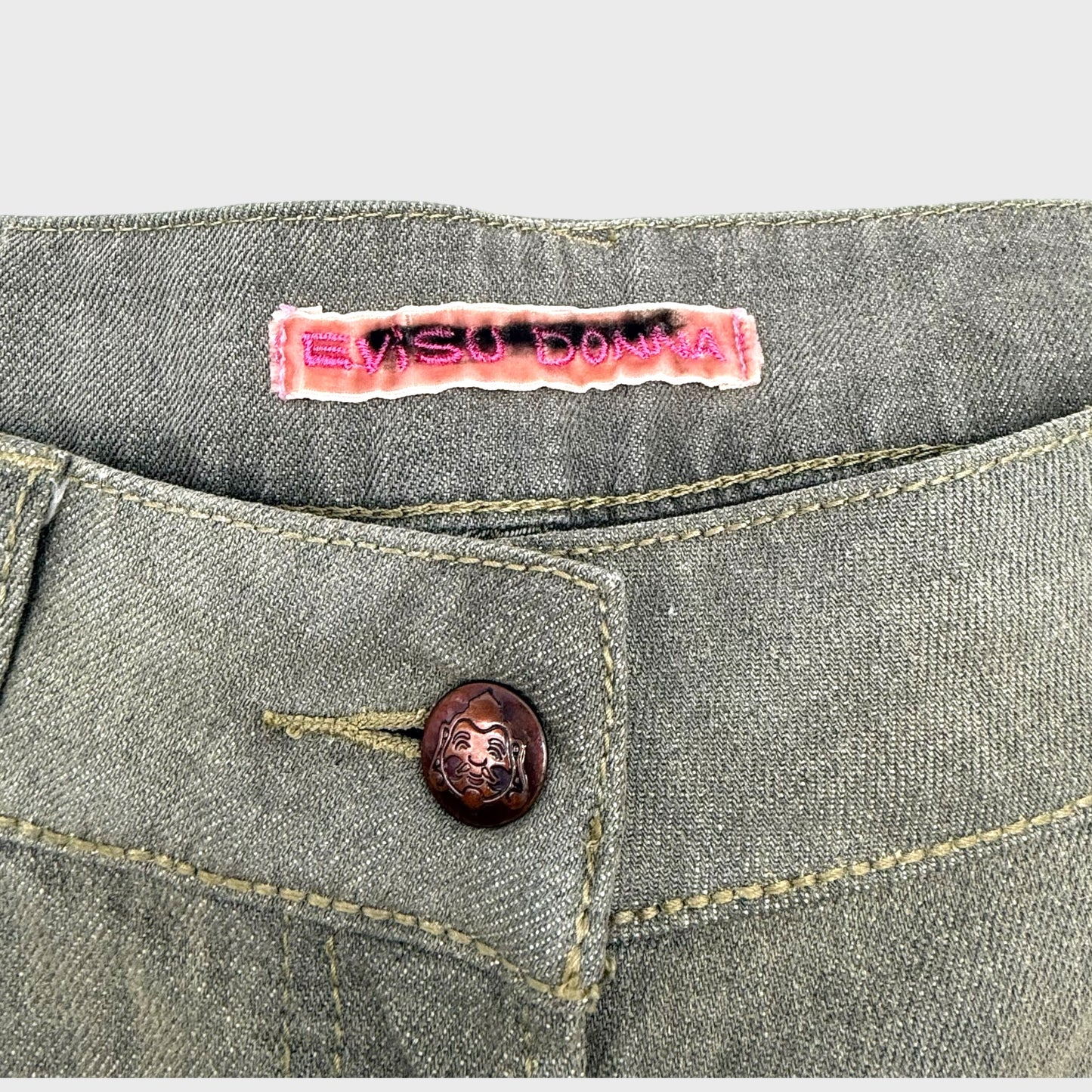 Vintage Heart Grey Denim Pants