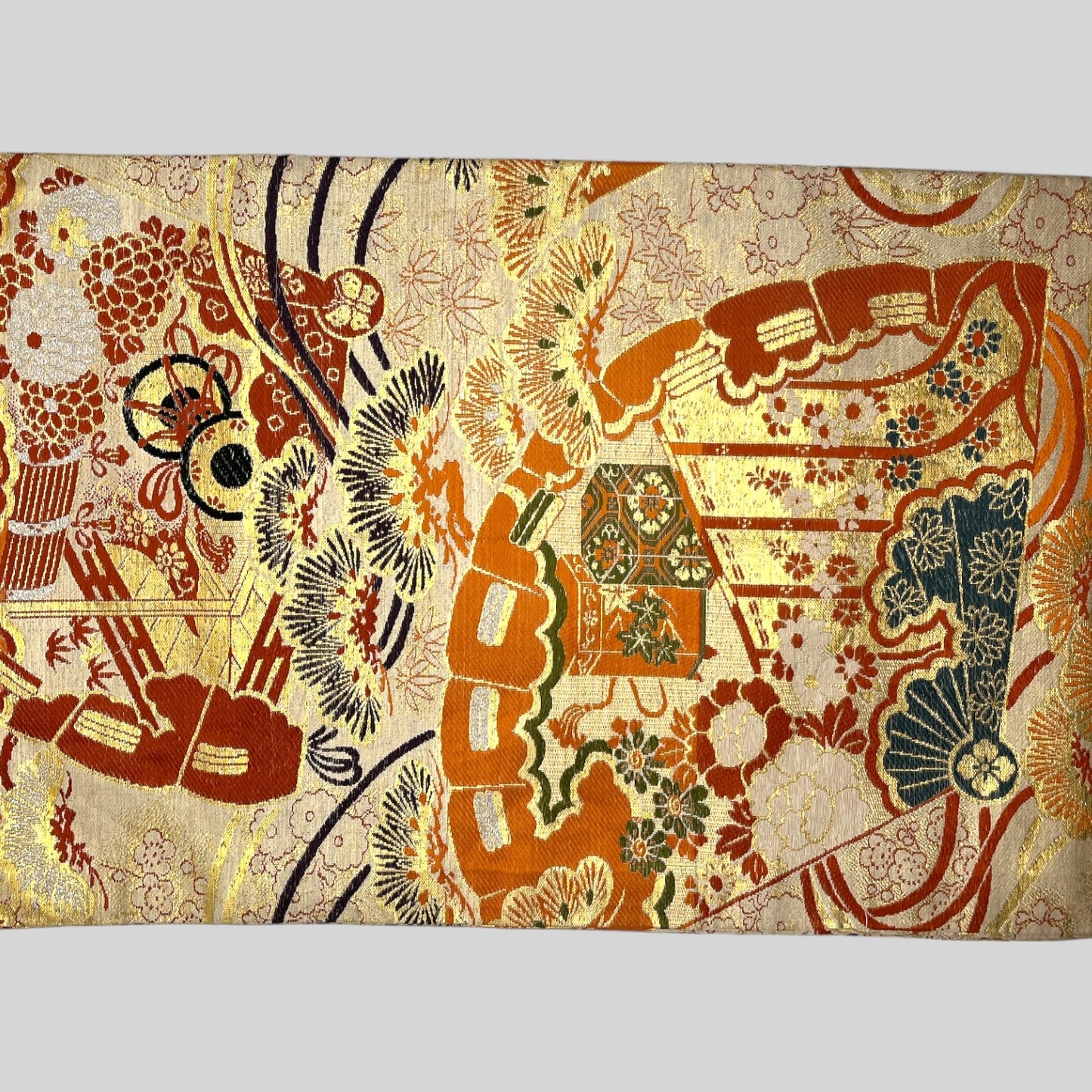 Vintage Japanese Kimono Belt Obi Table Runner (One of a kind) Maru Obi