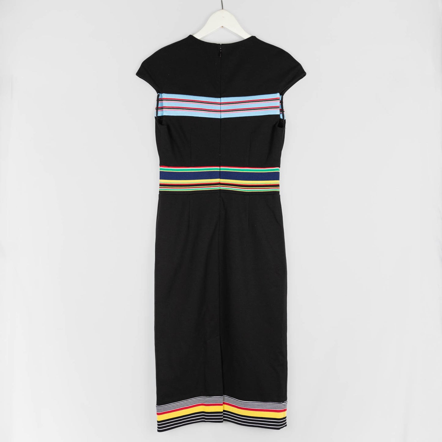 Diane Von Furstenberg - Black Dress with Decorative Stripes