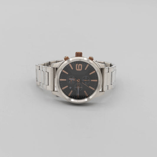 Diesel - Rasp Chrono 46 Analog Display Japanese Quartz Silver Watch