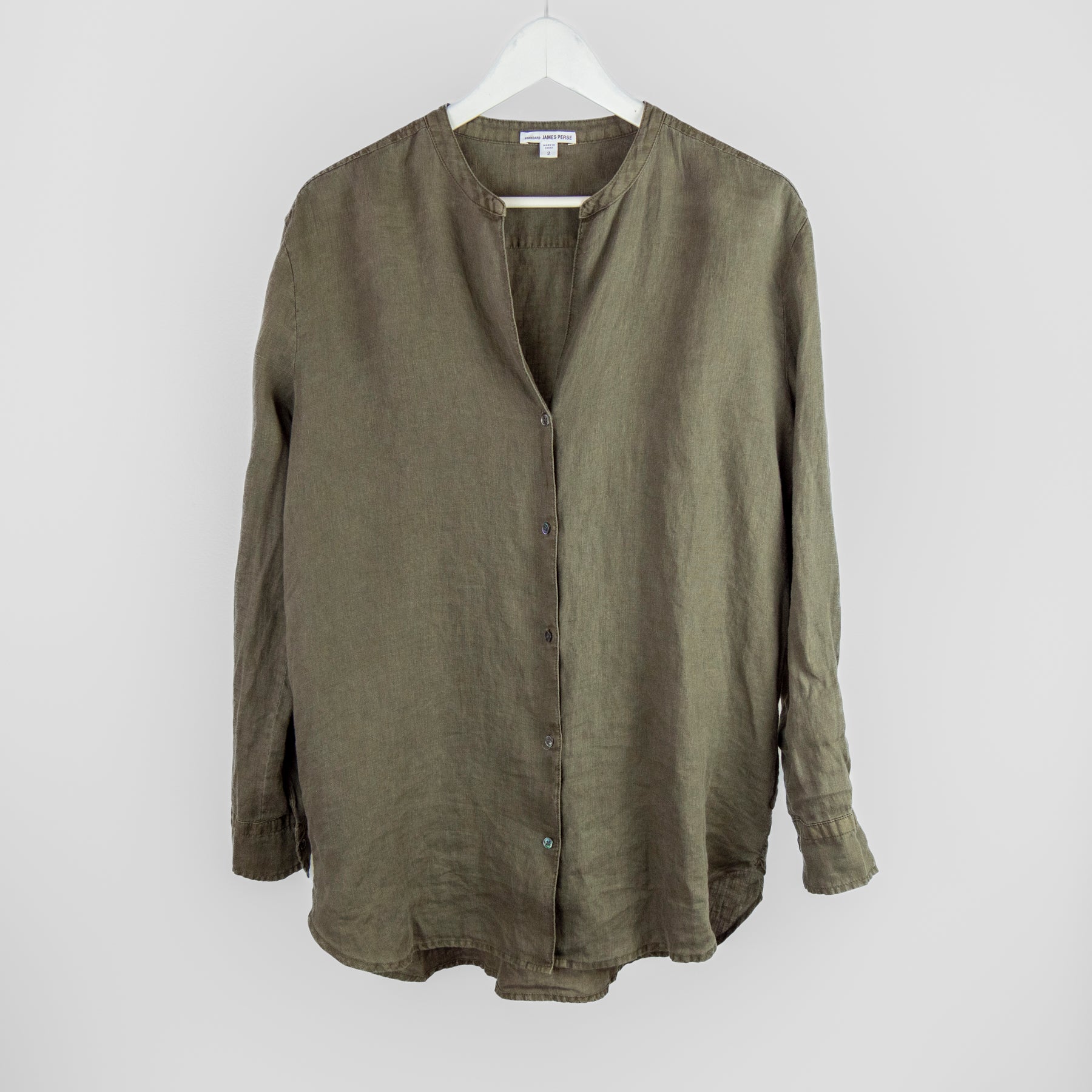 James Perse - Lightweight Linen Shirt - Platoon Pigment James Perse - Lightweight Linen Shirt - Platoon Pigment