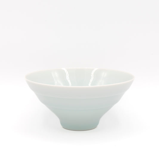 Kosengama - Celadon Rice Bowl - White & Blue