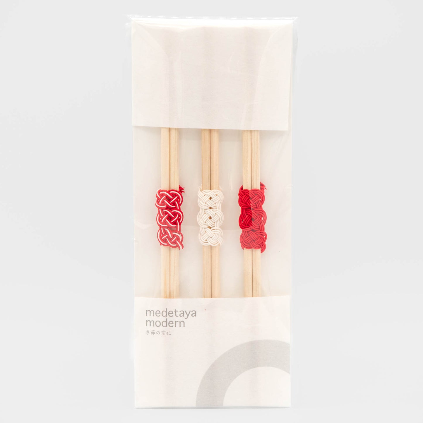 Medetaya Modern - Chopsticks 3pcs Set - Red & White