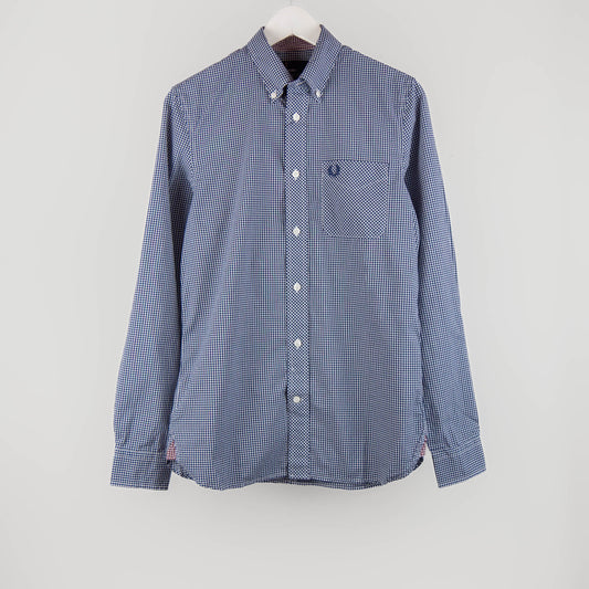 Fred Perry - Classic Gingham L/S Shirt - Medieval Blue