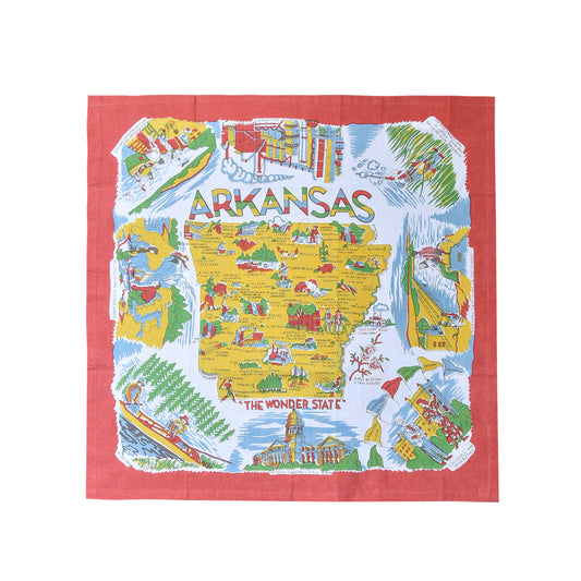 Red and White Kitchen - Arkansas Map Towel