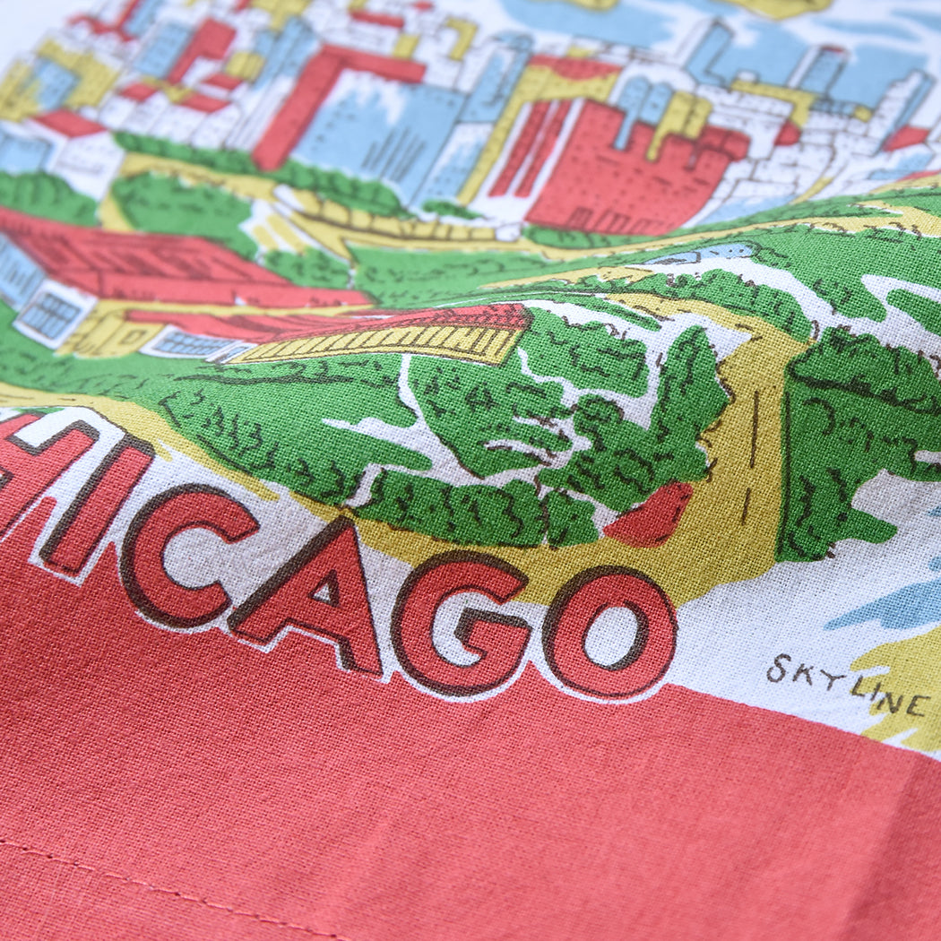 Red and White Kitchen - Illinois Map Towel