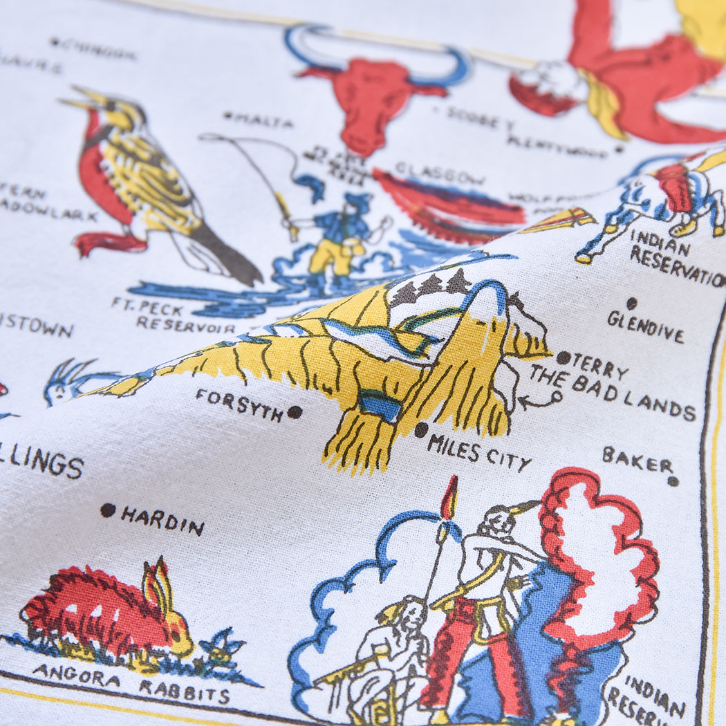 Red and White Kitchen - Montana Map Towel