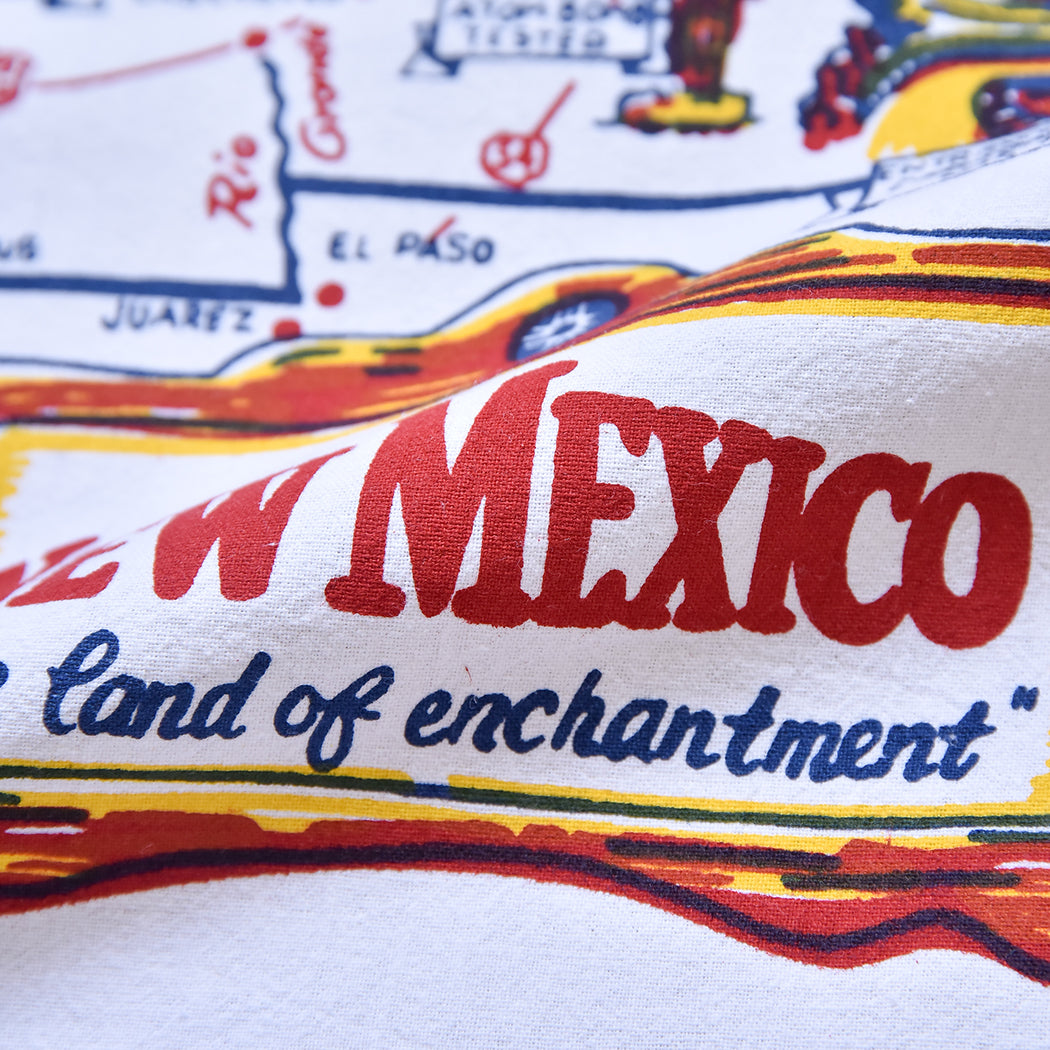 Red and White Kitchen - New Mexico Map Towel