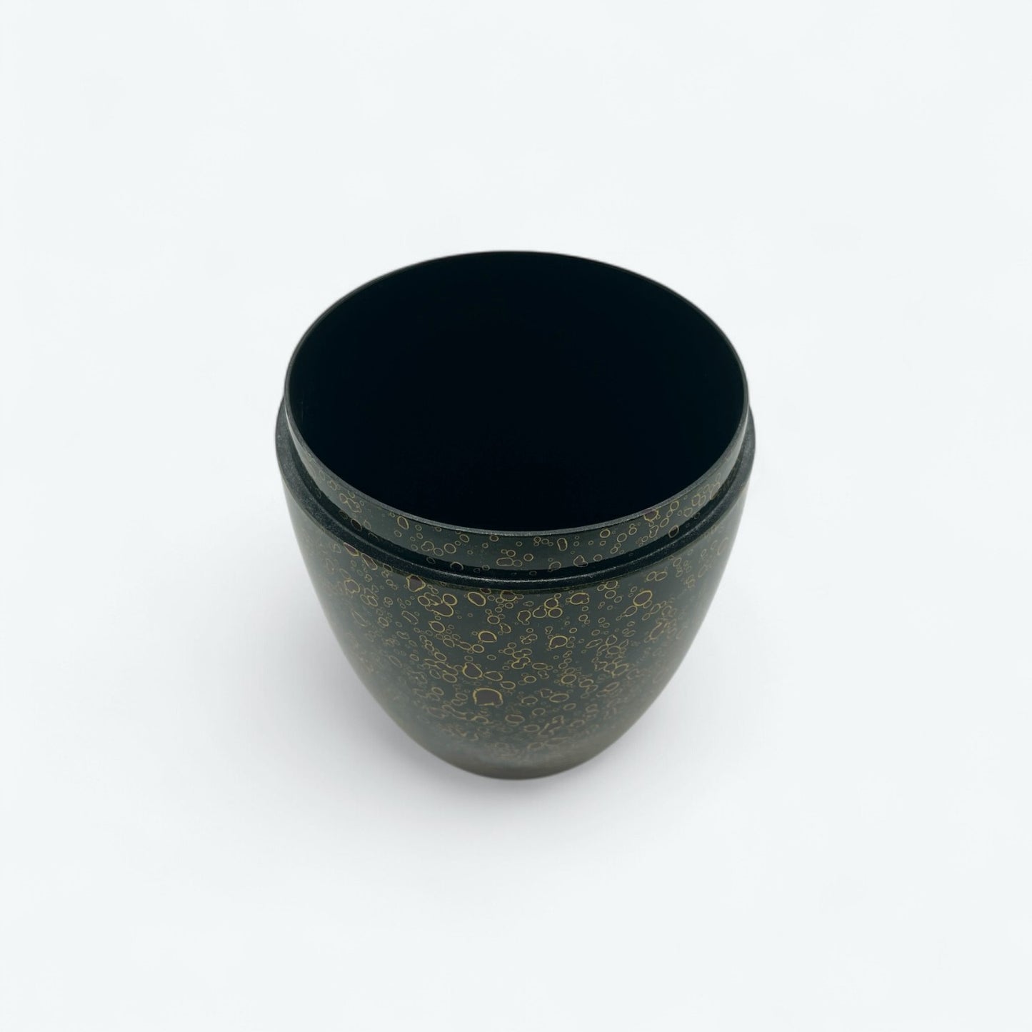 Vintage Green Tsugaru Lacquer Tea Caddy (Natsume)