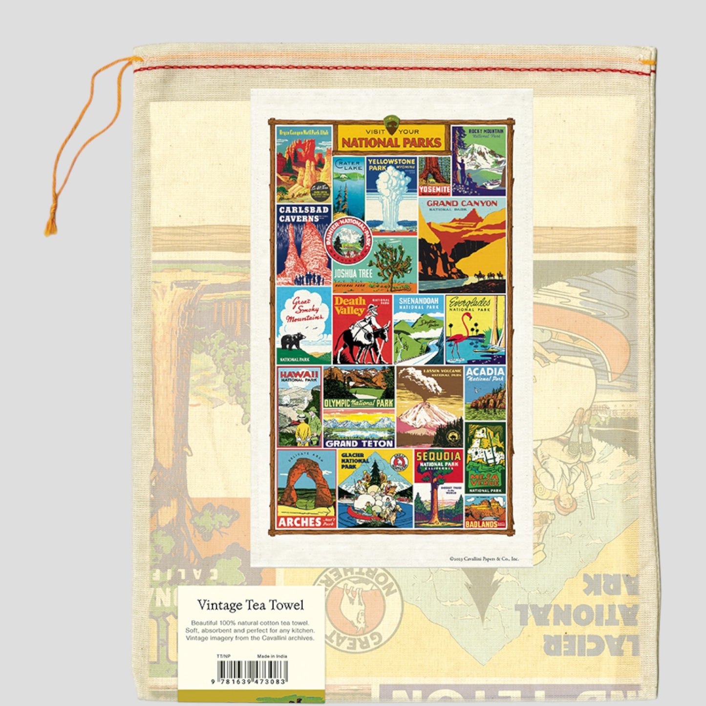 Cavallini Papers & Co - Vintage Tea Towel - National Parks