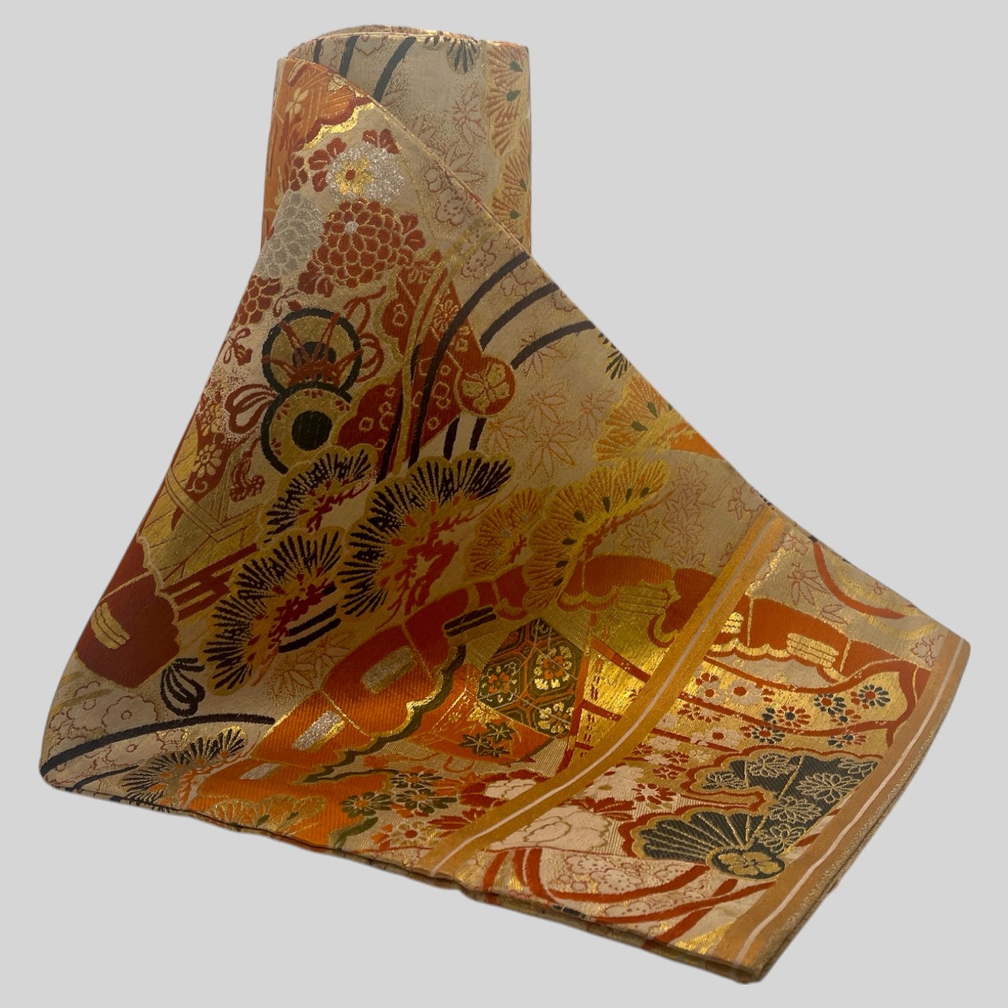 Vintage Japanese Kimono Belt Obi Table Runner (One of a kind) Maru Obi