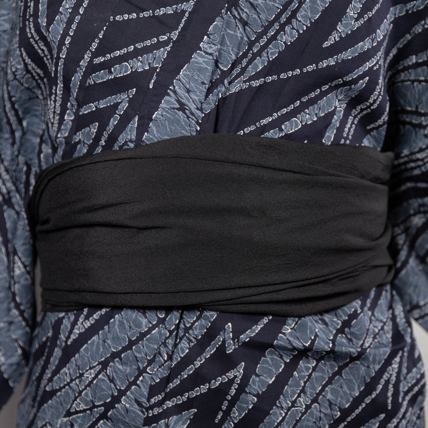 Men's Vintage Yukata Kimono - Gray & Black