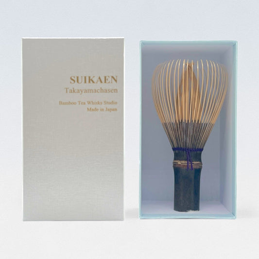 Takayama Chasen - Black Bamboo Whisk - Foaming Chasen Colored Thread