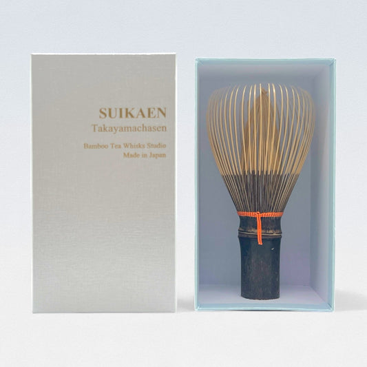 Takayama Chasen - Black Bamboo Whisk - Foaming Chasen Colored Thread