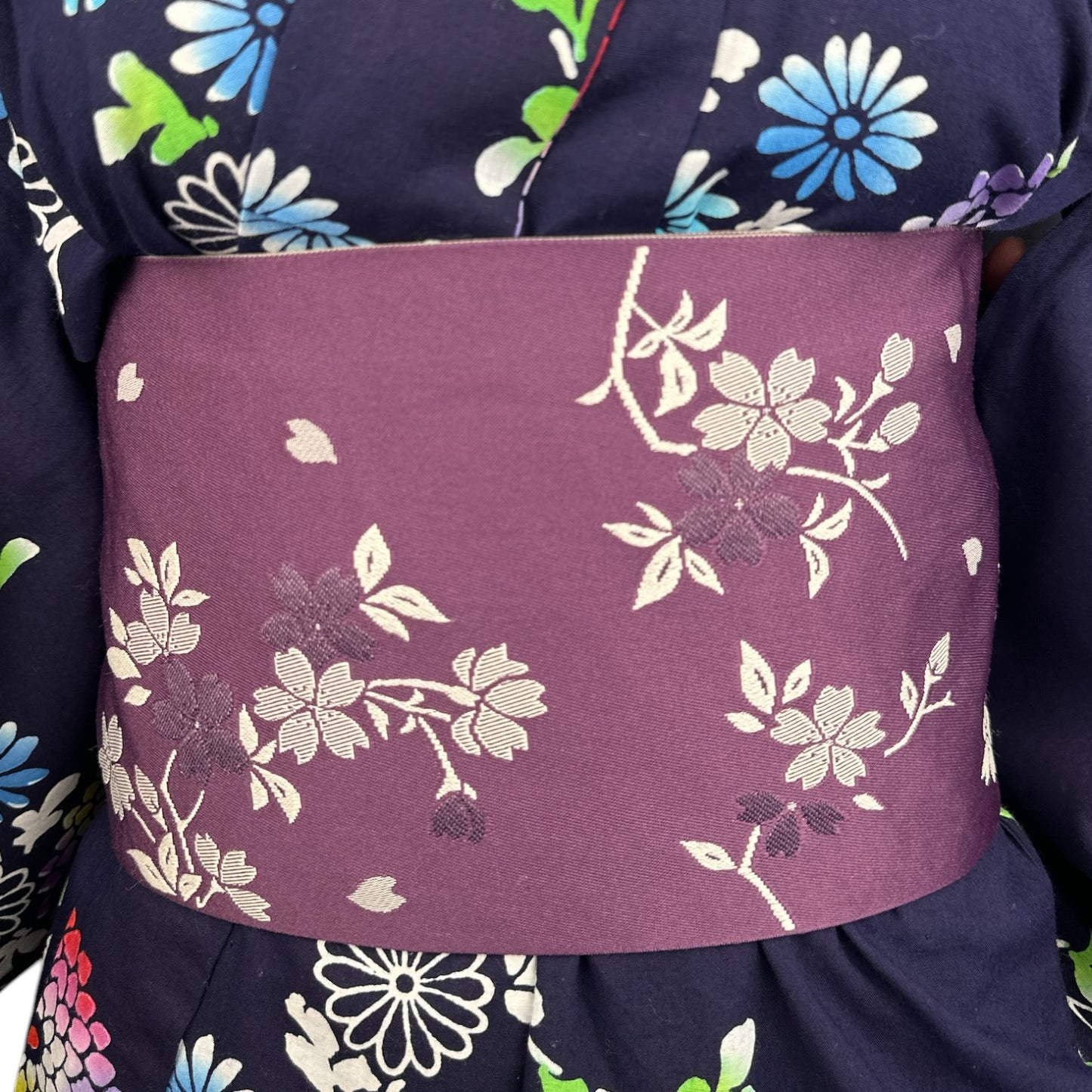 Vintage Retro Yukata Kimono - Twilight chrysanthemum