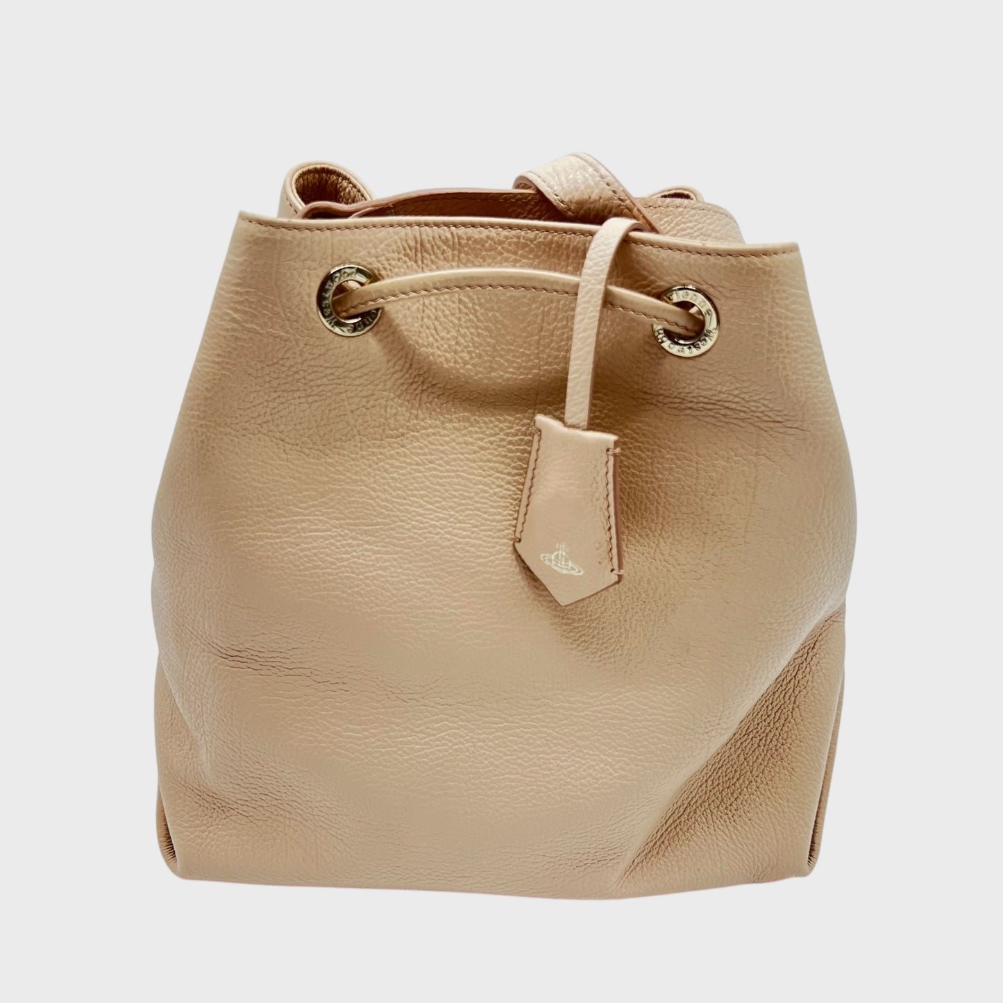 Vintage Beige Pink Backet Bag