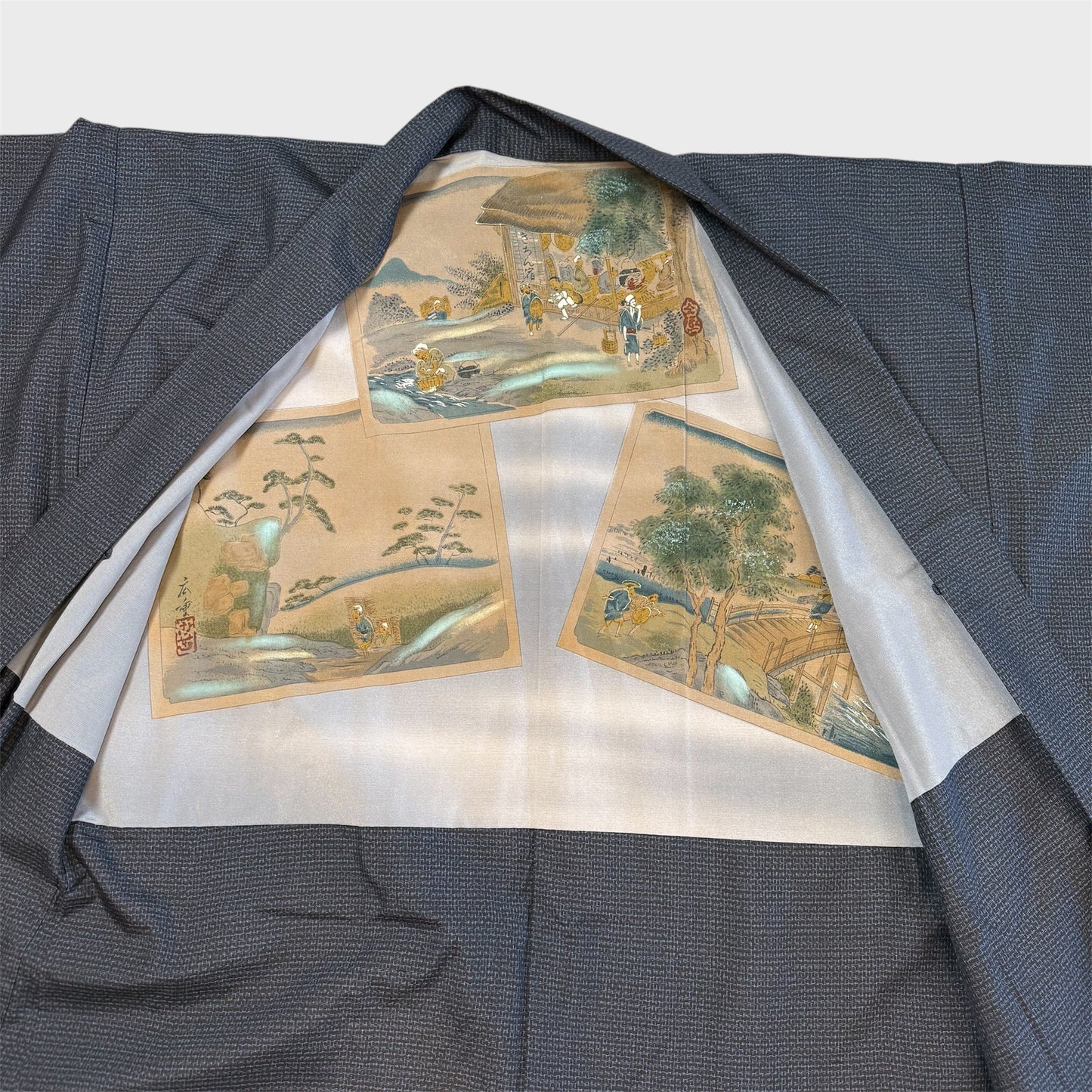 vintage Haori - Men's Kimono Jacket - Ōshima-tsumugi