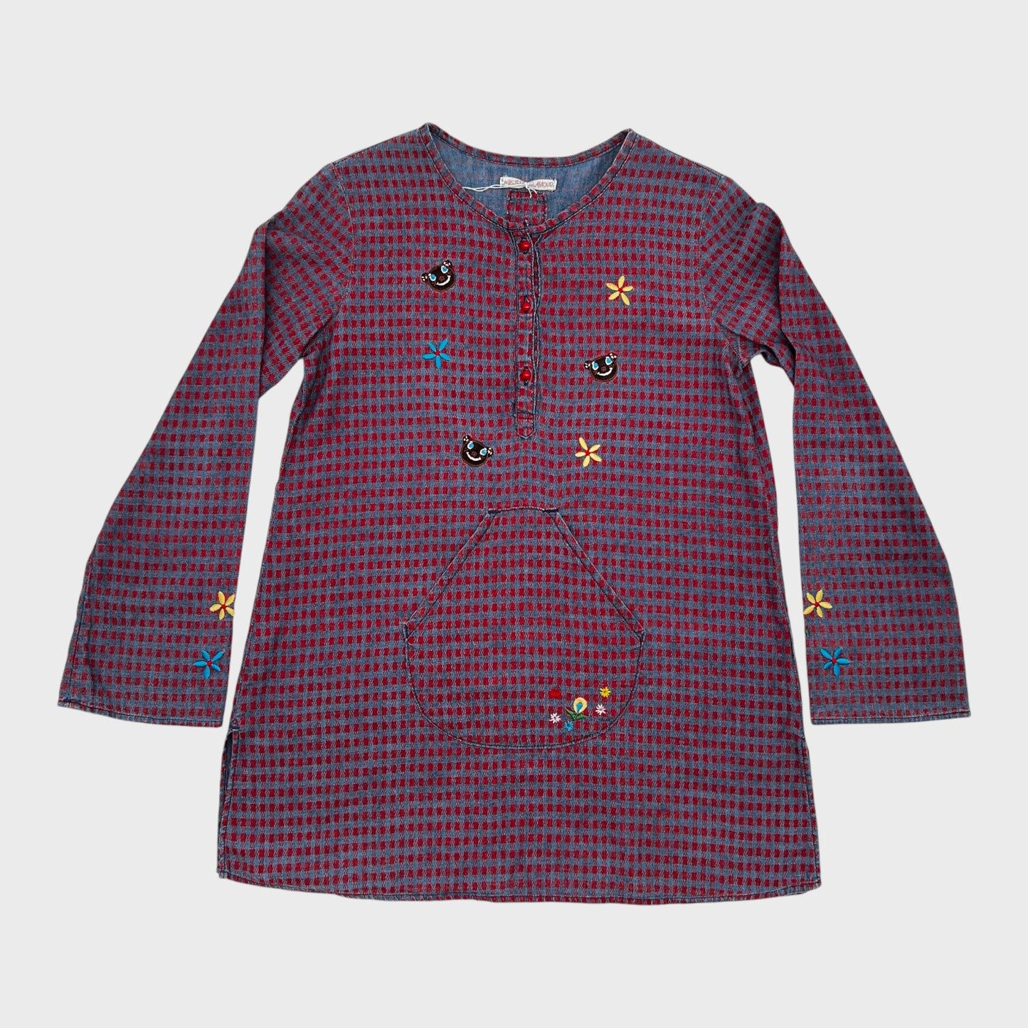 Vintage Doughnut Bear Gingham Shirt