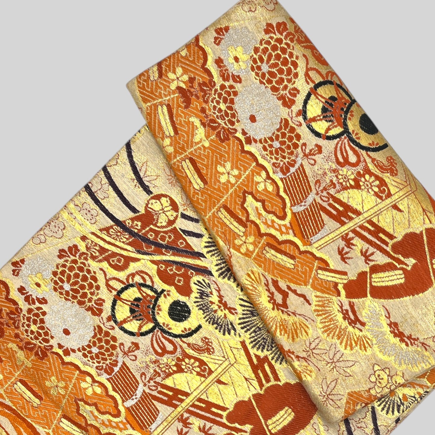 Vintage Japanese Kimono Belt Obi Table Runner (One of a kind) Maru Obi