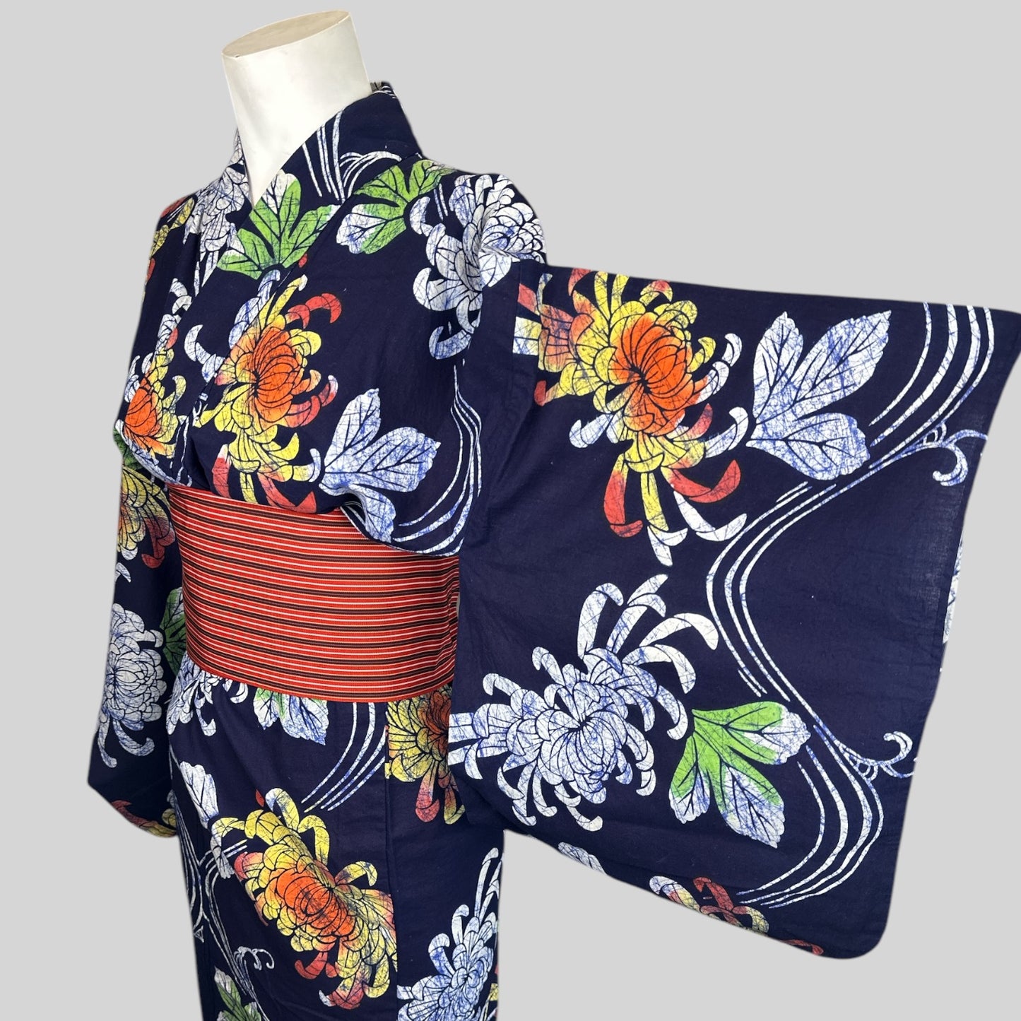 Vintage Retro Yukata Kimono - Autumn Ember