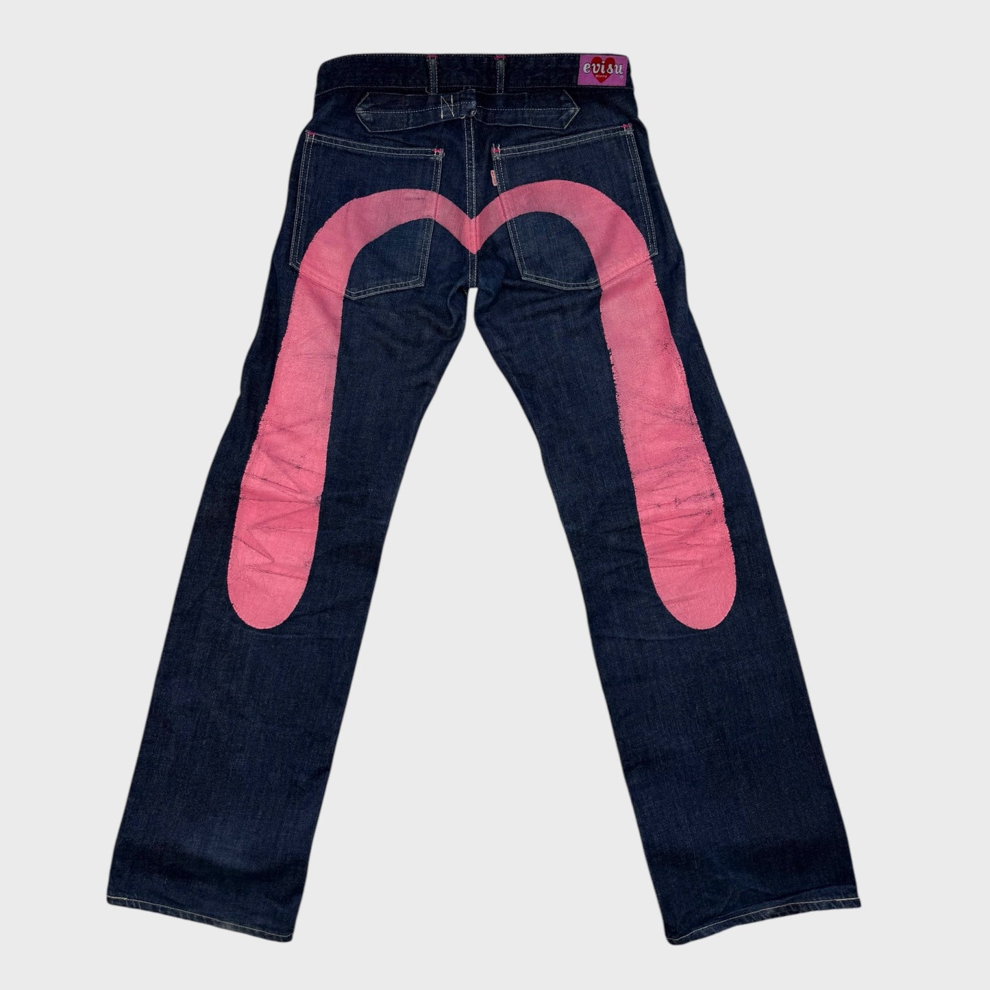 Vintage Big Pink Kamome Denim Pants