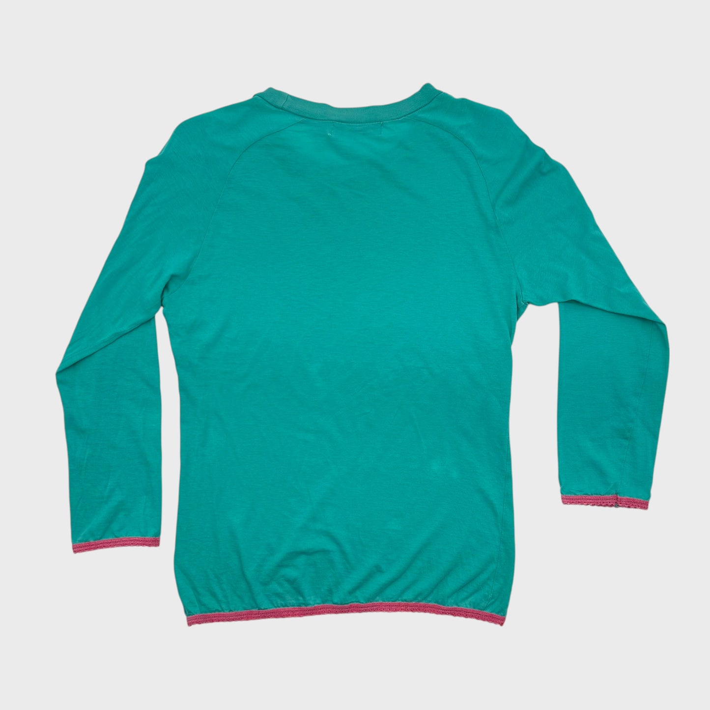 Vintage Bluegreen Half-sleeves Lace T-shirt