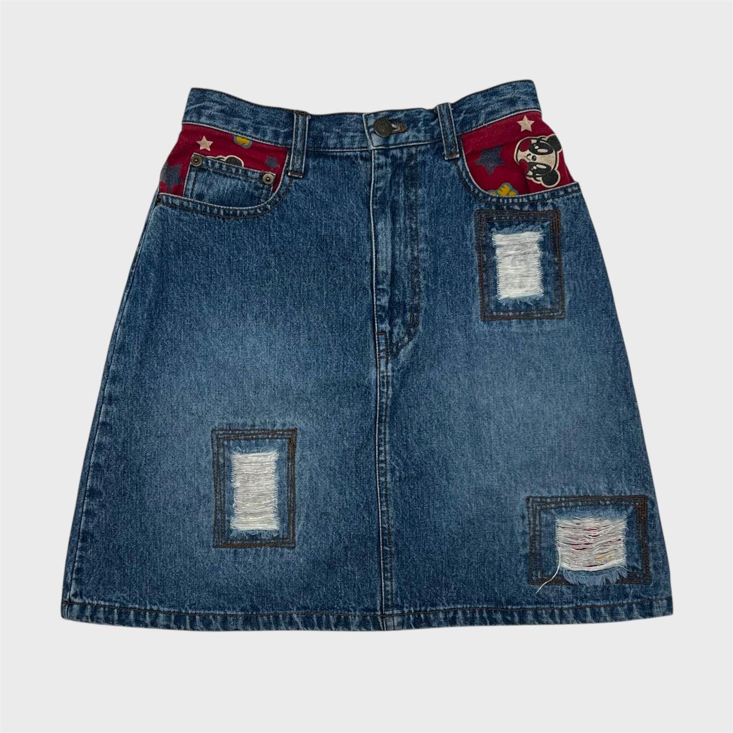 Vintage Panda Denim Skirt