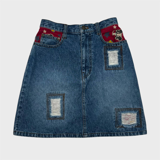 Vintage Panda Denim Skirt