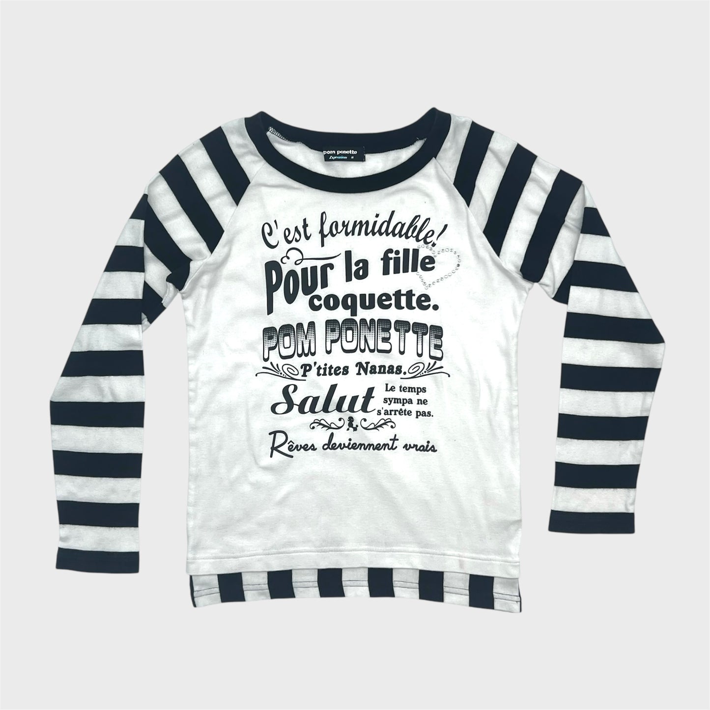 Vintage Black x White Striped Long-sleeves T-shirt