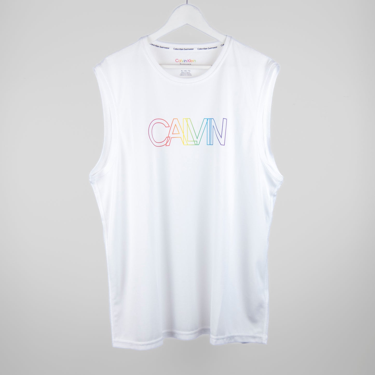 Calvin Klein - Standard Rainbow Collection Sleeveless 40+ UPF Protection - White