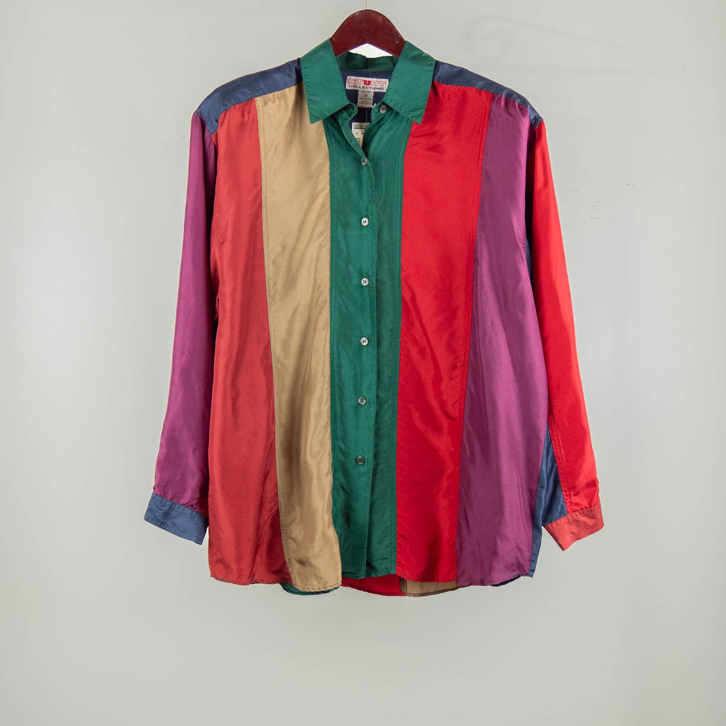 Classchic Couture - Stunt - Silk L/S Shirts - Green/ Red/ Navy