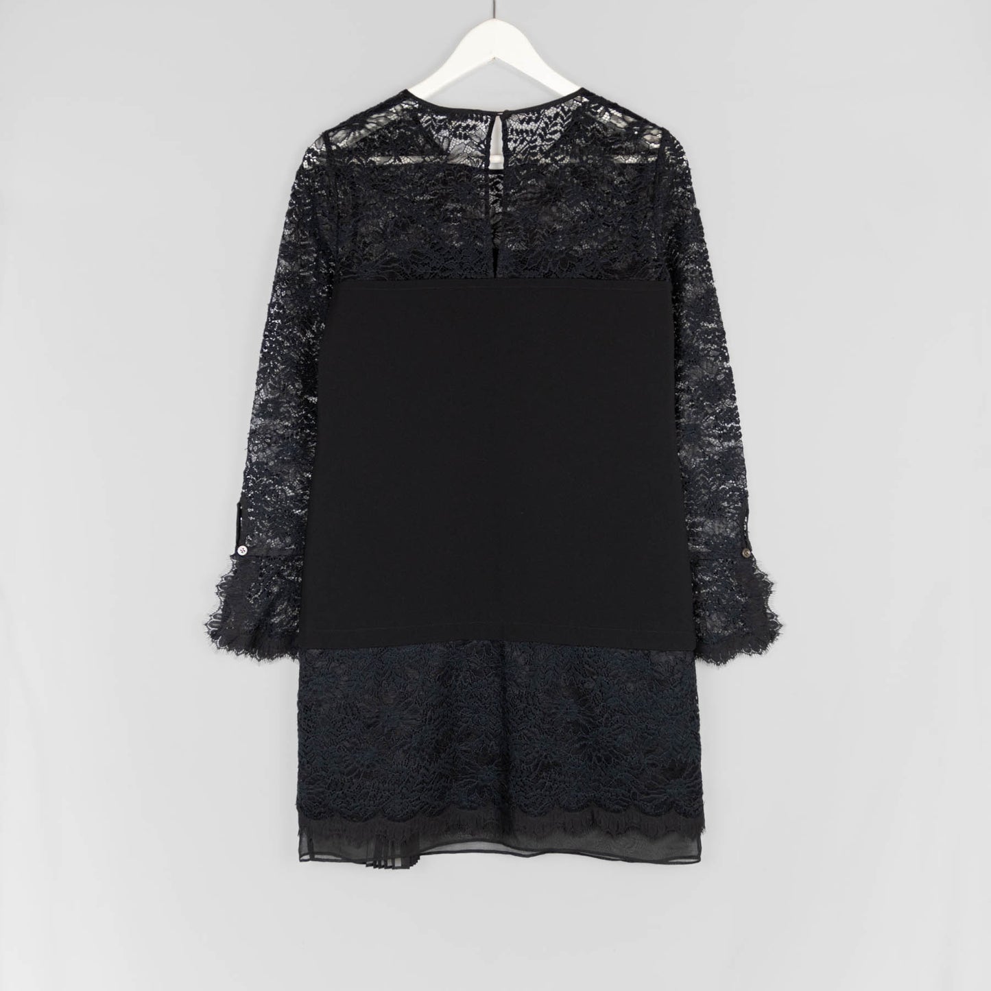 Diane Von Furstenberg - Black Lace & Crepe Paneled Lavana Dress