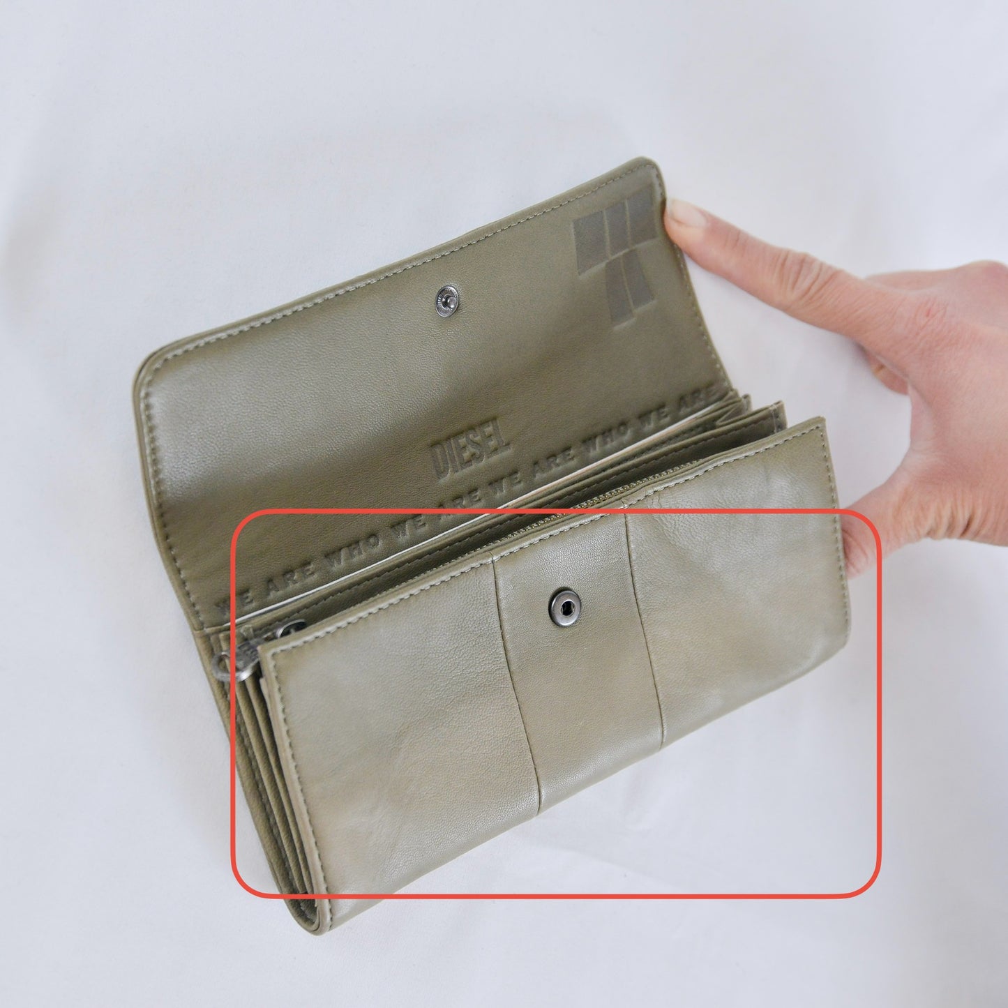 Vintage Leather Long Wallet Logo Flap