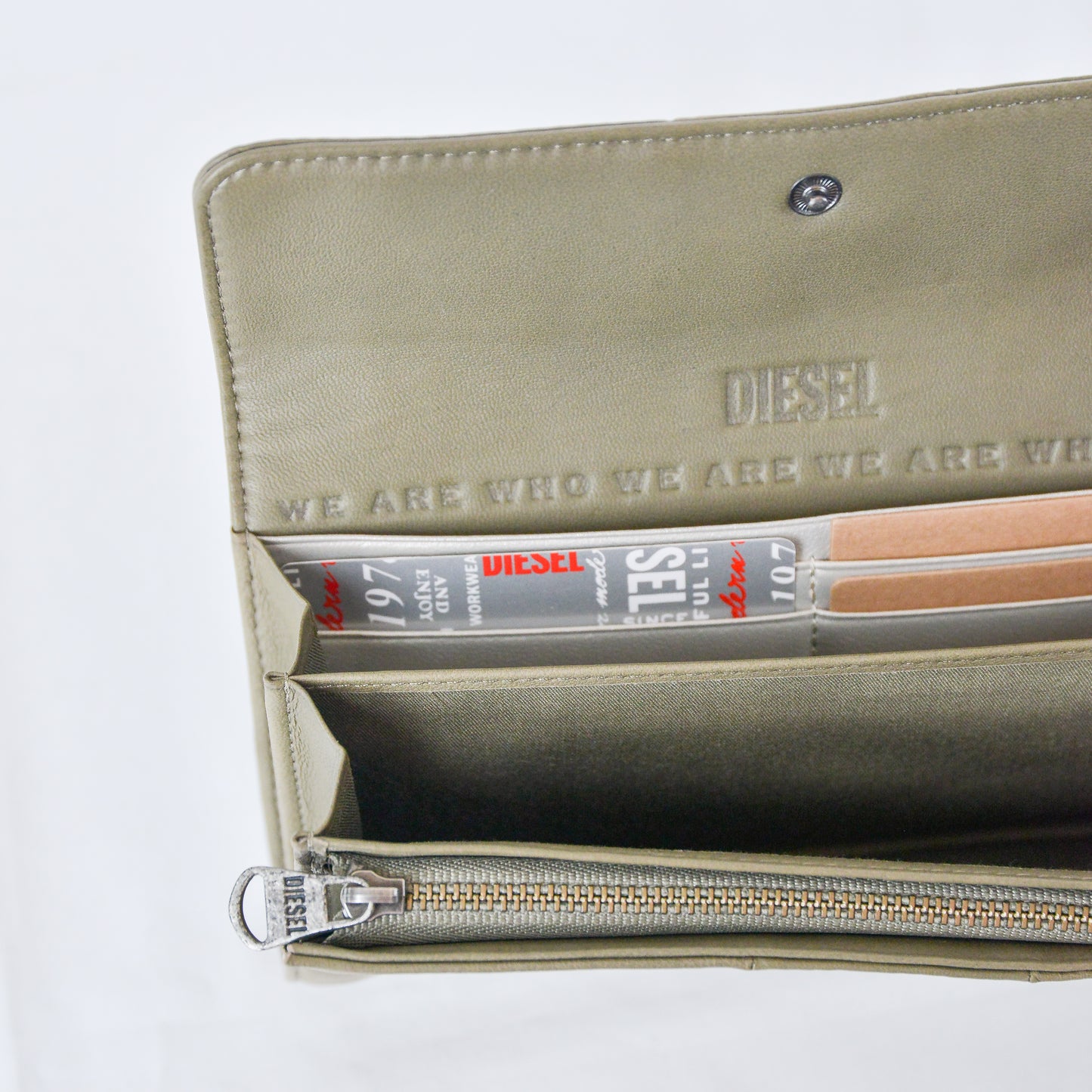 Vintage Leather Long Wallet Logo Flap