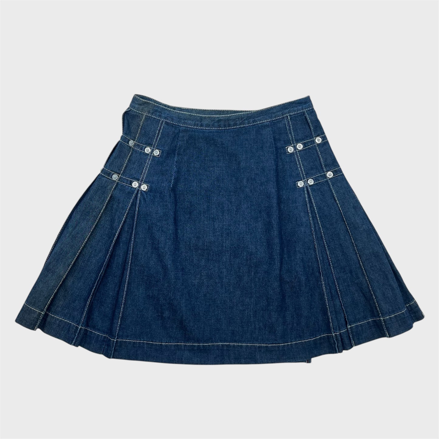 Vintage Pleated Denim Skirt