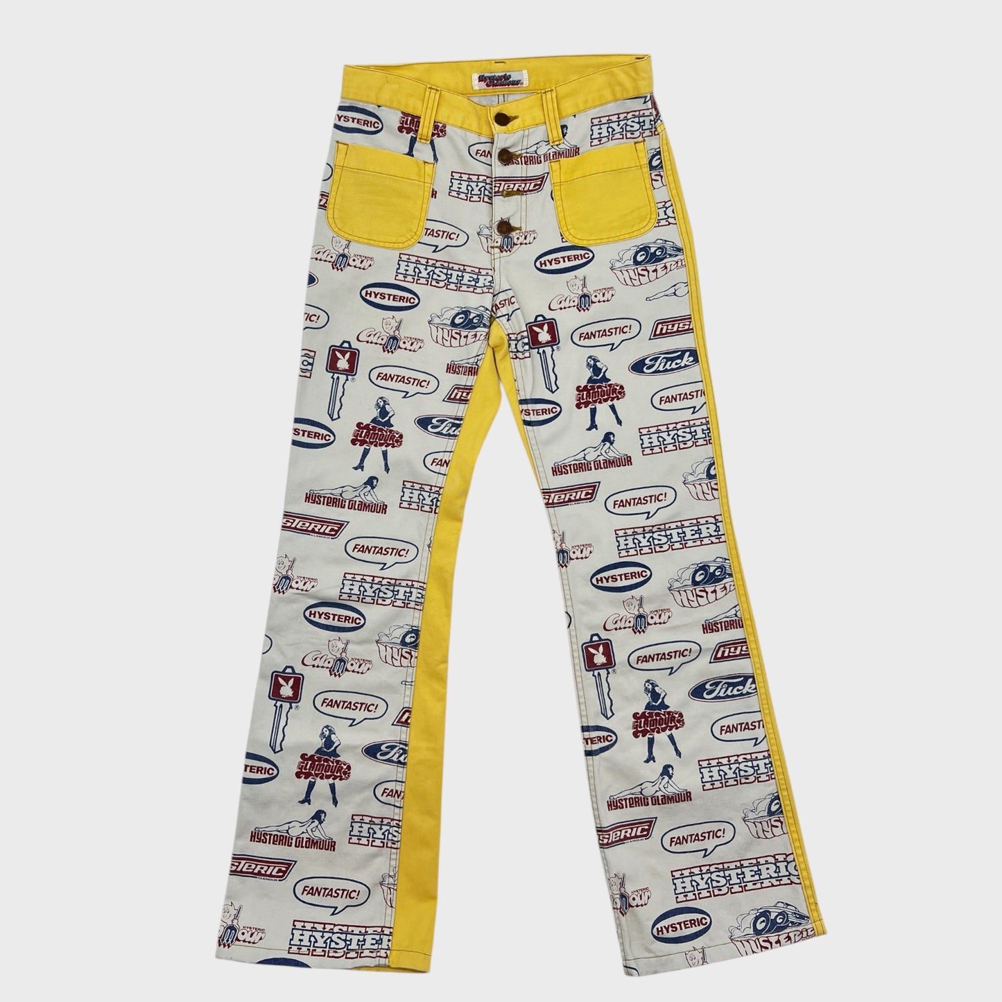 Vintage Yellow Patterned Pants