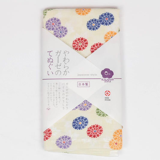 Premium Gauze Tenugui Towel - Chrysanthemum