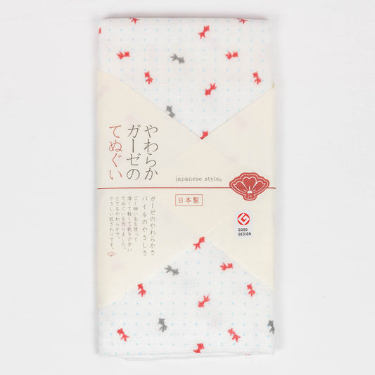 Premium Gauze Tenugui Towel - Goldfish