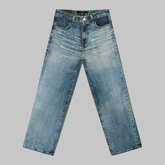 J Brand -  Dialogue Joan Cropped Wide-leg High-rise Jeans - Dialogue