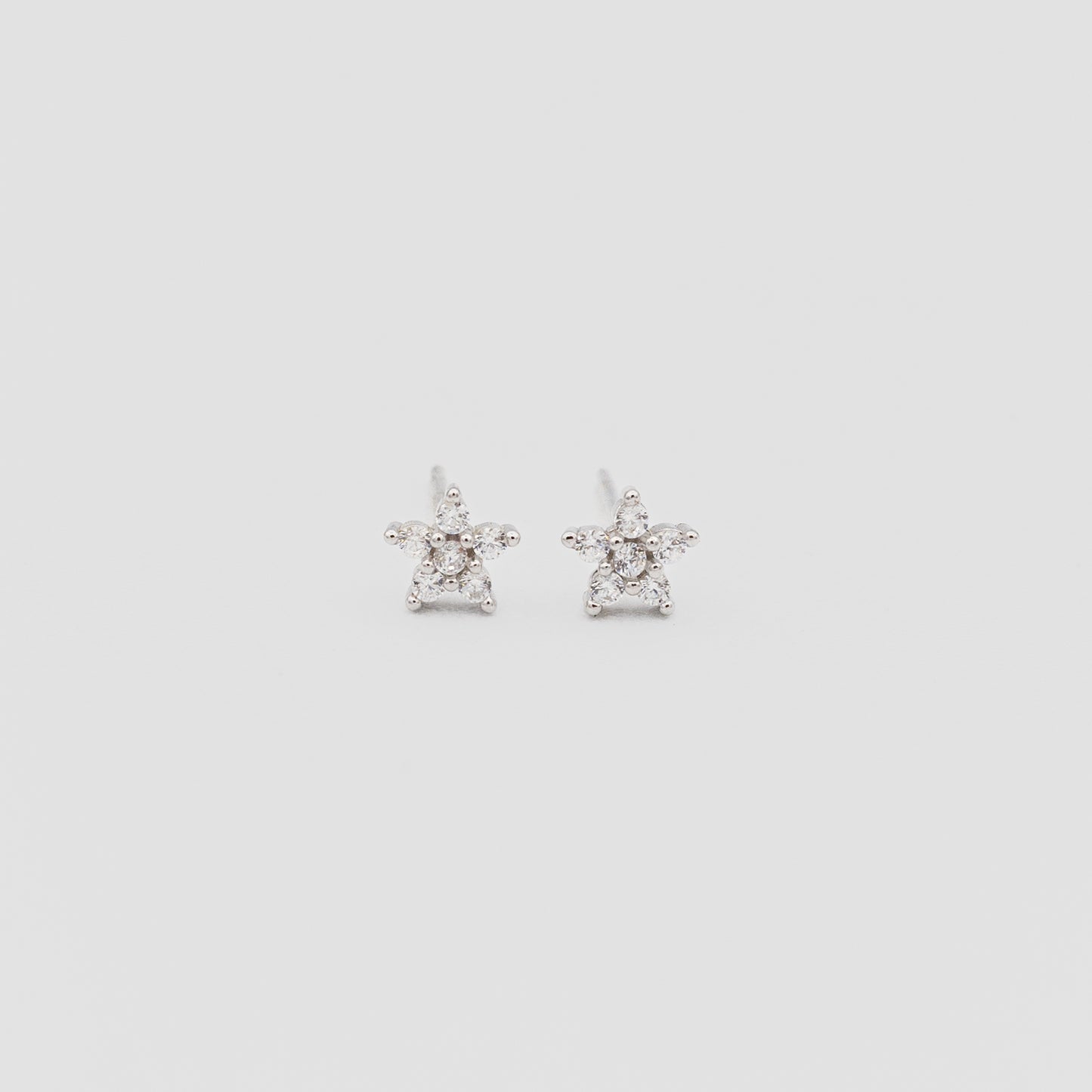 Lune Noir -  Pavé Crystal Five-Pointed Star Earring - Silver