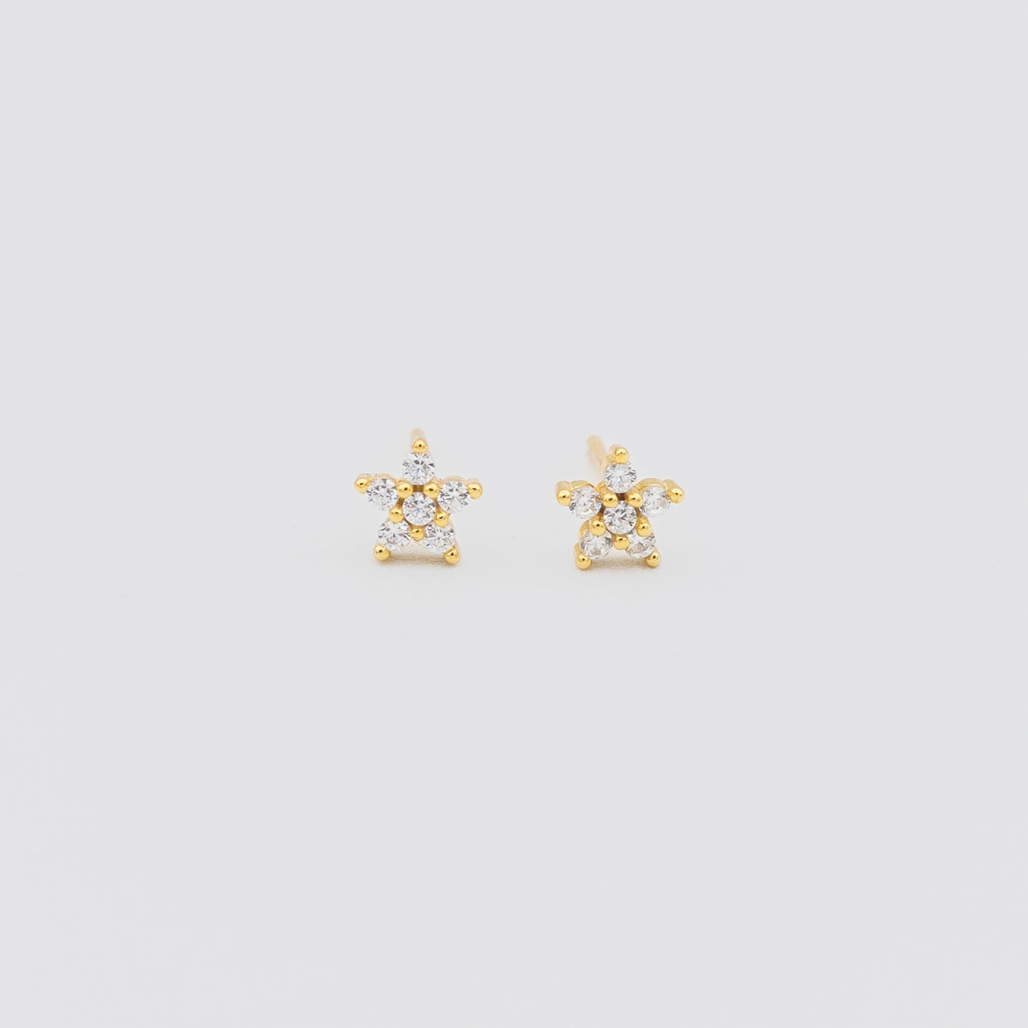 Lune Noir -  Pavé Crystal Five-Pointed Star Earring - Gold