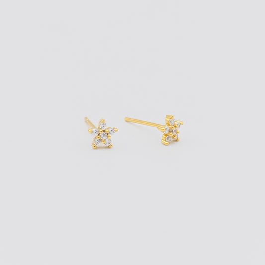 Lune Noir -  Pavé Crystal Five-Pointed Star Earring - Gold