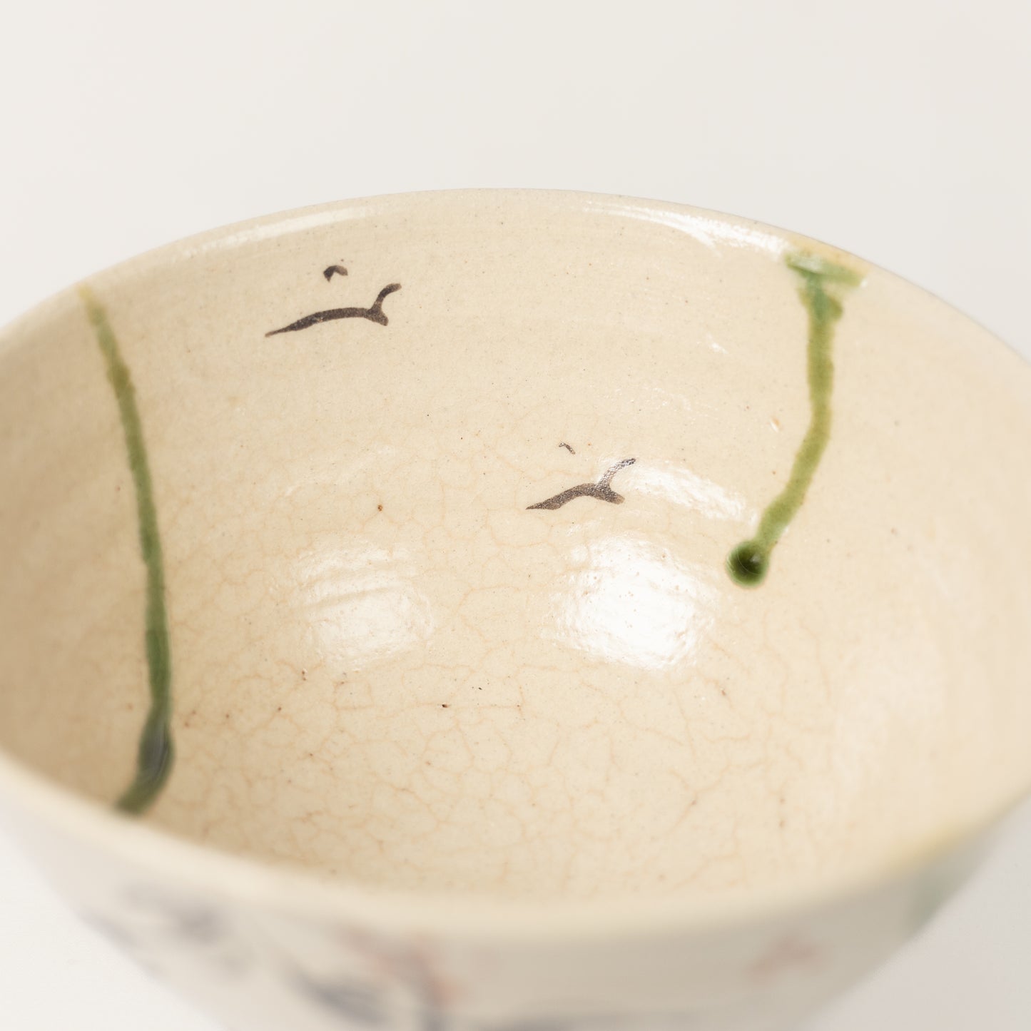 Vintage - Minoyaki Oribe Matcha Bowl