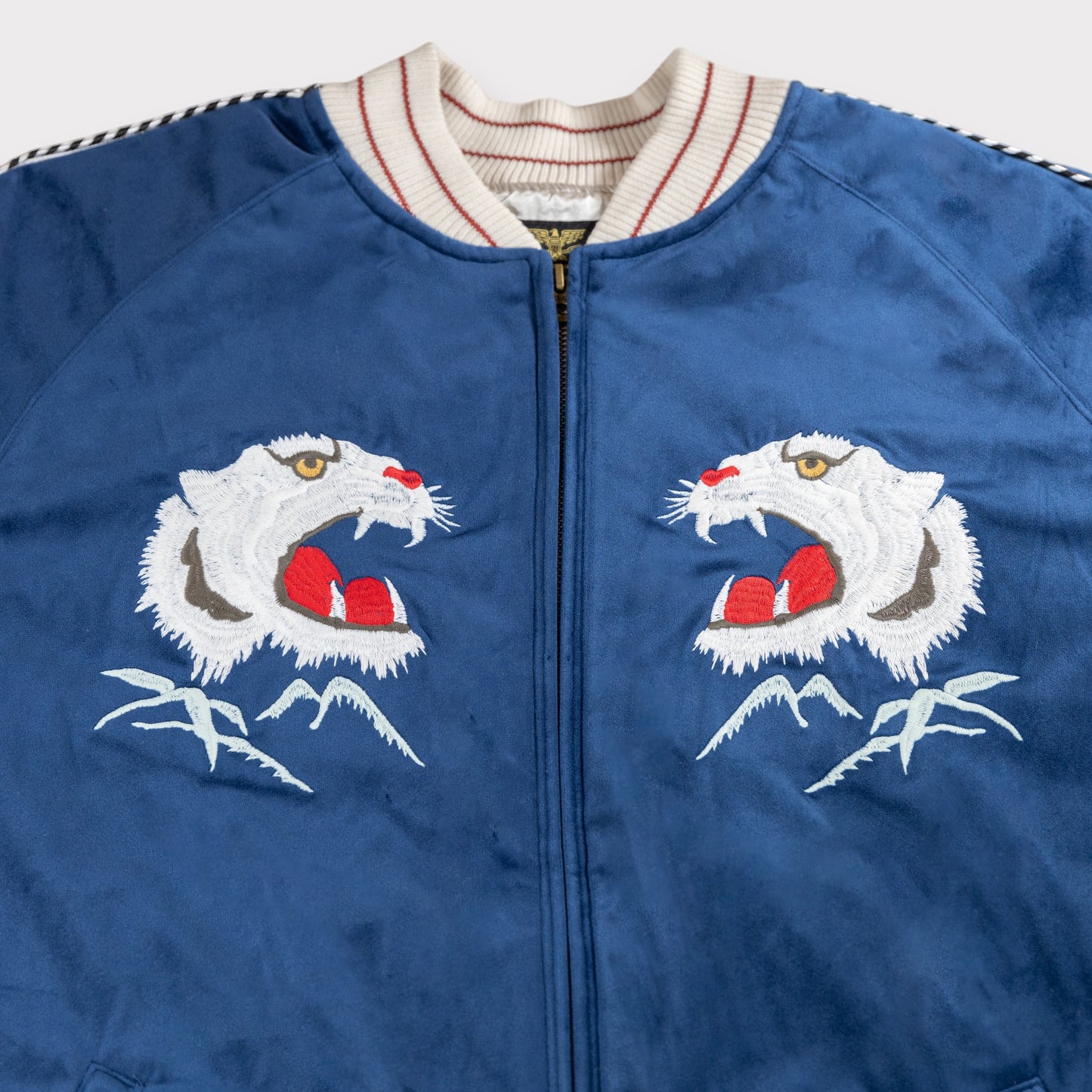 Houston - Velveteen Sukajan Jacket - Tiger - Navy