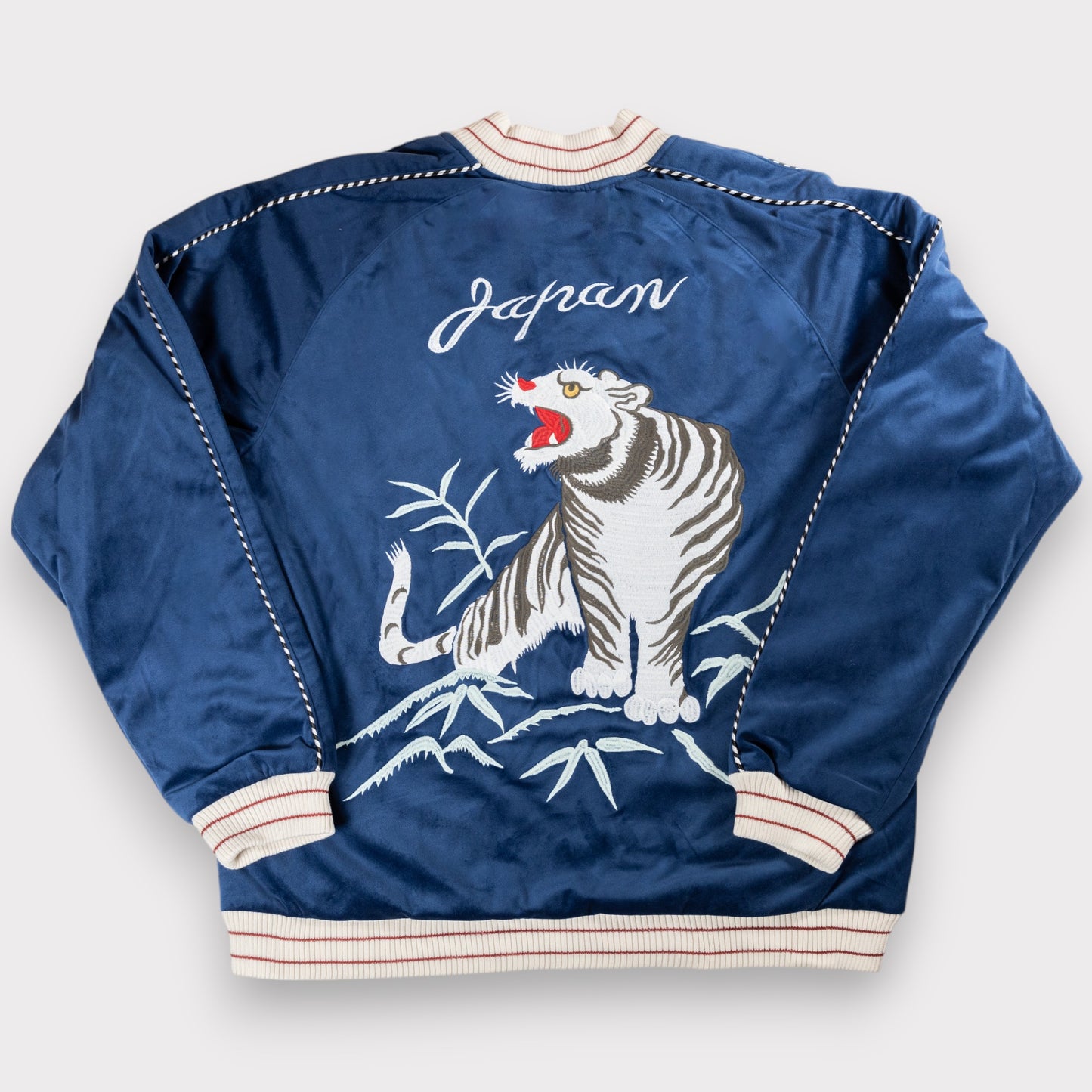 Houston - Velveteen Sukajan Jacket - Tiger - Navy