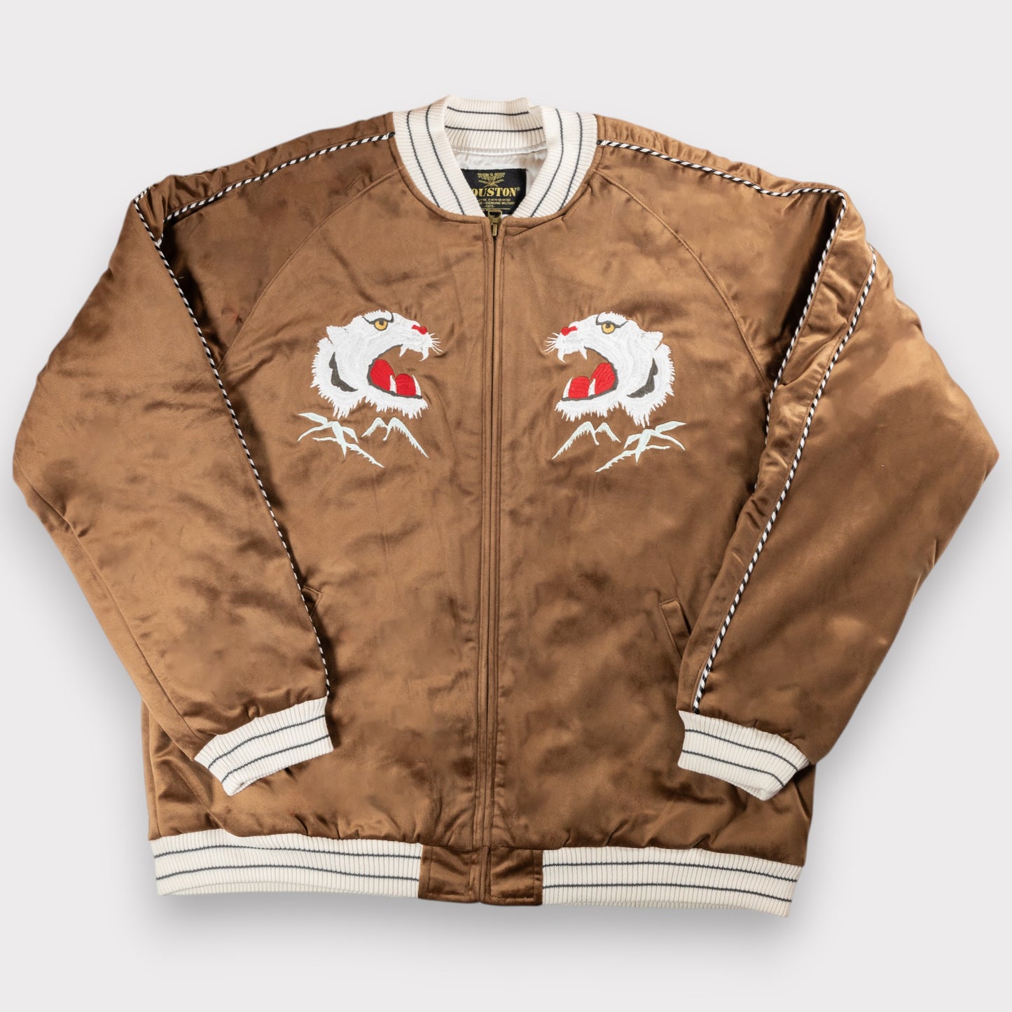 Houston - Velveteen Sukajan Jacket - Tiger - Brown