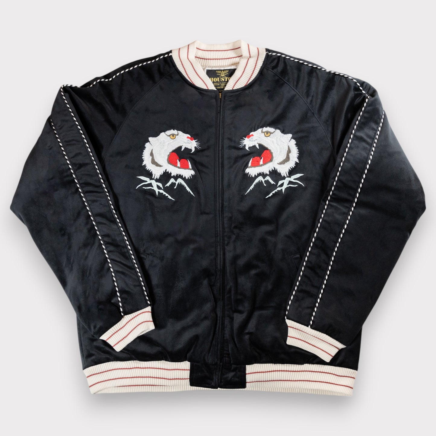 Houston - Velveteen Sukajan Jacket - Tiger - Black