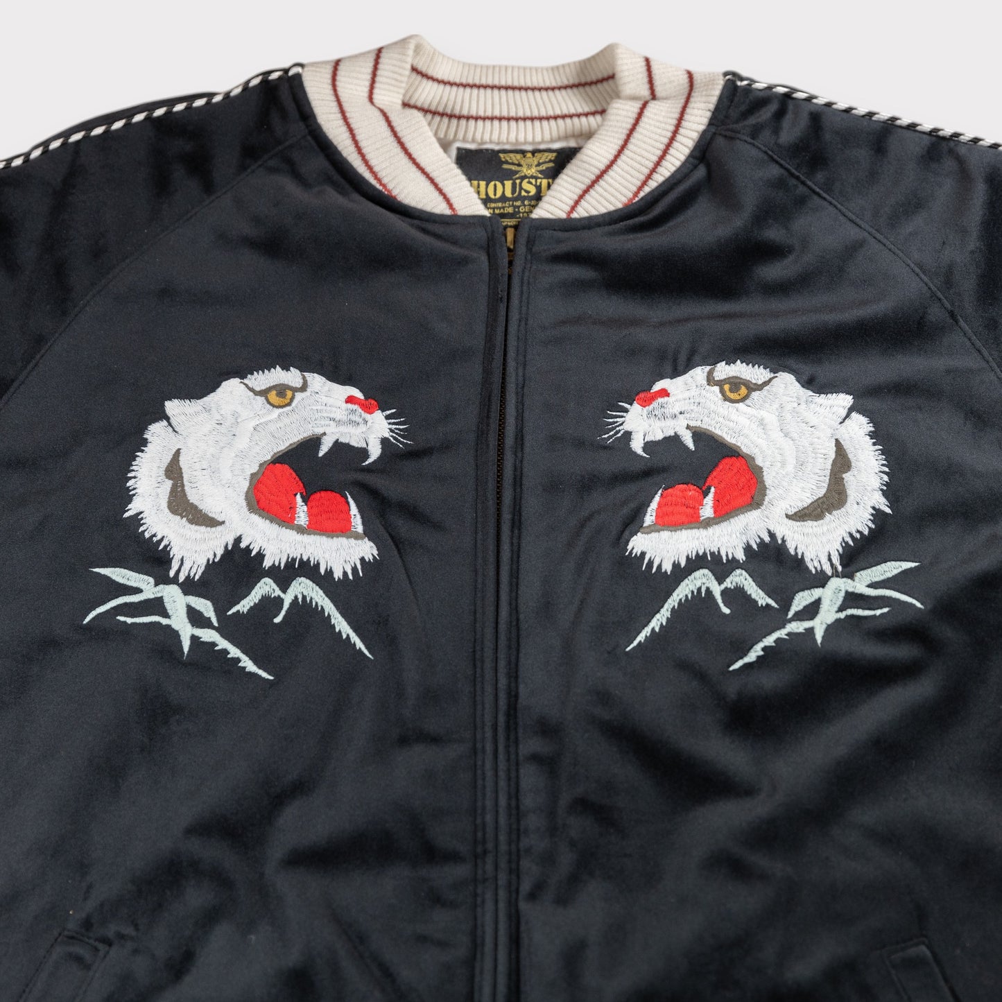 Houston - Velveteen Sukajan Jacket - Tiger - Black