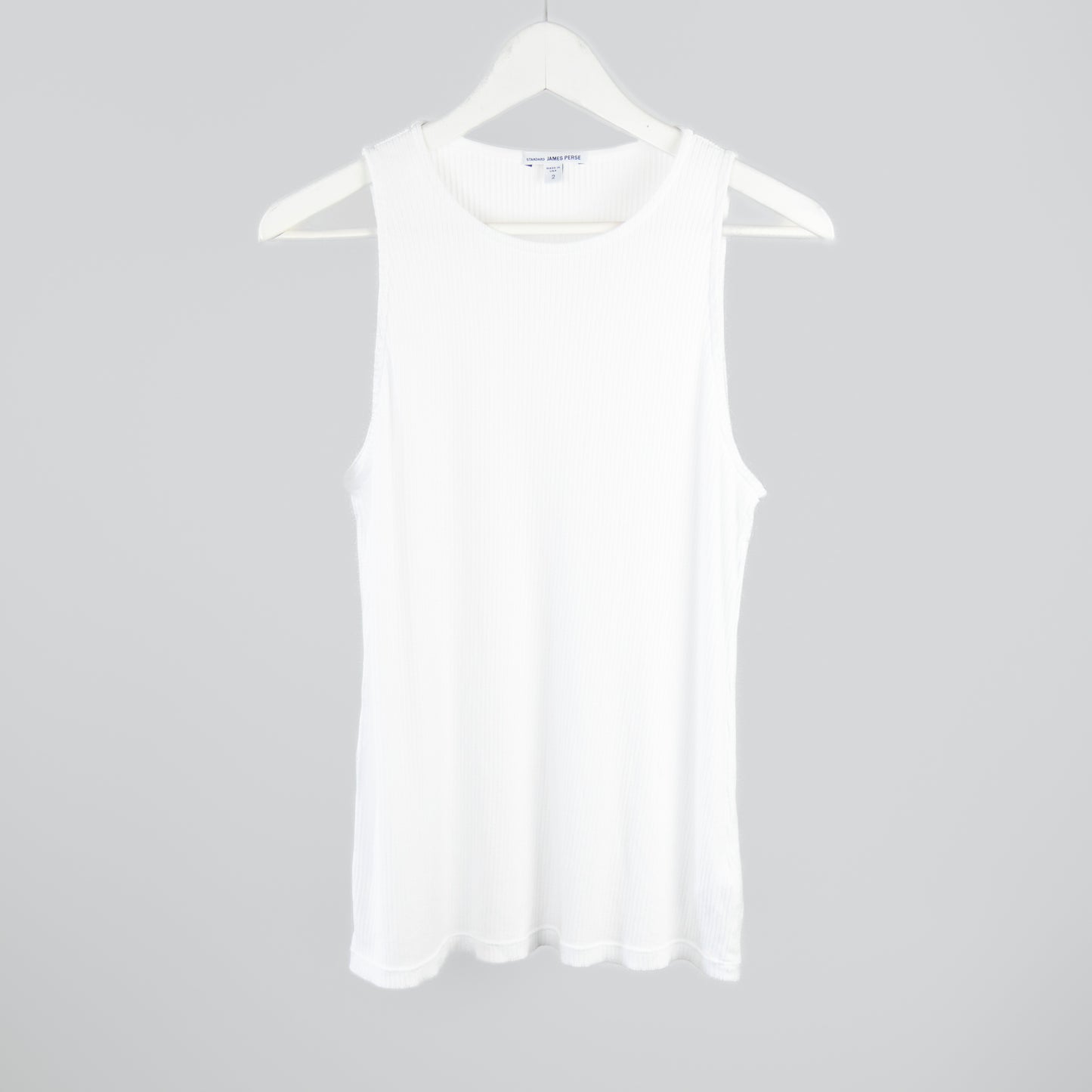 James Perse - Clean Cut Away Ribbed Tank - White