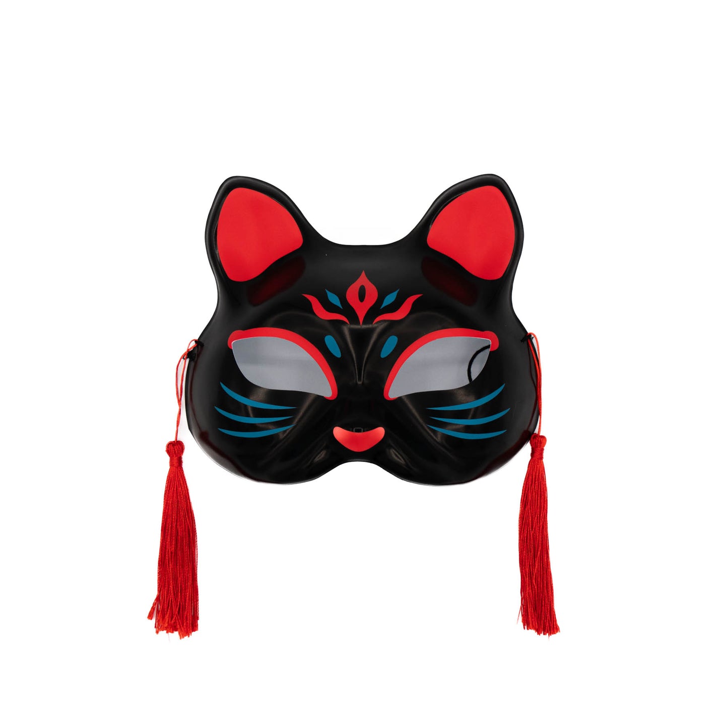 Japanese Cat Mask - Red and Blue